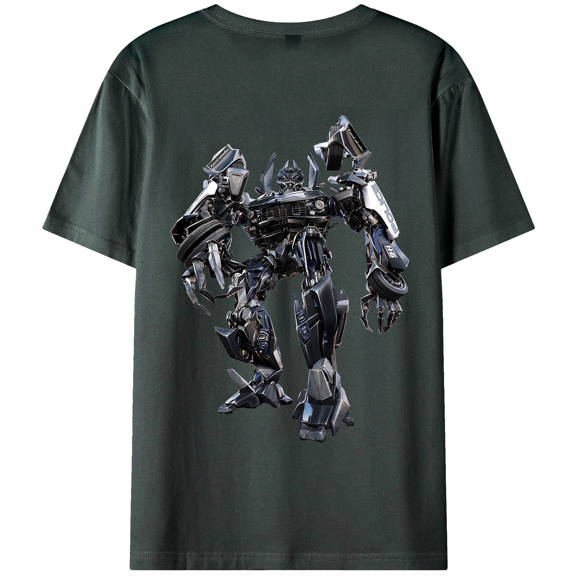 （画像用） Transformers トランスフォーマー 綿100％ メンズ半袖Tシャツ（バックプリント） 通気性